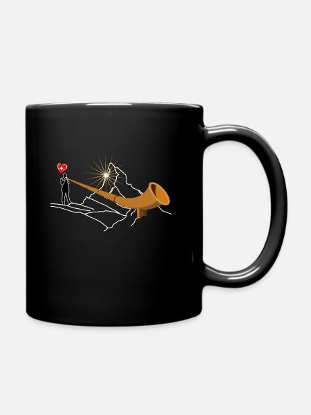 Alphorn Zermatt Schweiz Matterhorn Berge Geschenk - Tasse einfarbig - Schwarz