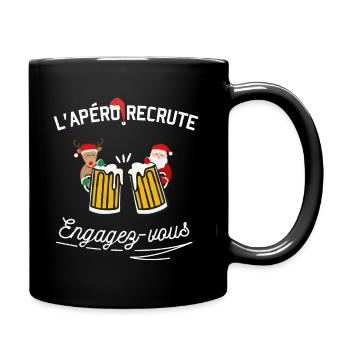 humour Noel apéro - Mug uni - noir - Droite