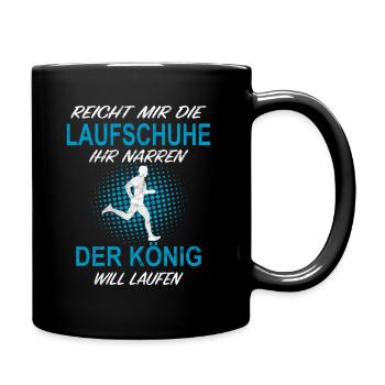 Sport König Laufen Marathon Joggen Laufschuhe - Tasse einfarbig - Schwarz - Rechts