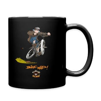 Die Wilden Kerle Maxi auf Fahrrad - Tasse einfarbig - Schwarz - Rechts