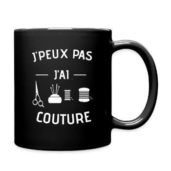 J'PEUX PAS J'AI COUTURE - HUMOUR - COUTURE - Mug uni - noir - Droite