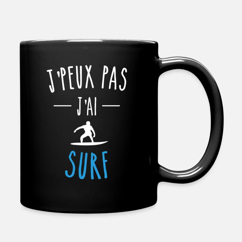 J'PEUX PAS J'AI SURF - BLEU - SURFEUR - HUMOUR - Mug uni - noir