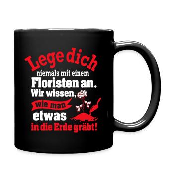 Mit Florist anlegen - Tasse einfarbig - Schwarz - Rechts