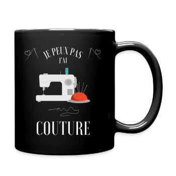 Je peux pas j'ai couture - Mug uni - noir - Droite