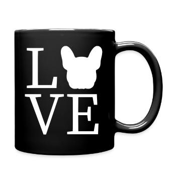 Amour bouledogue français - Mug uni - noir - Droite