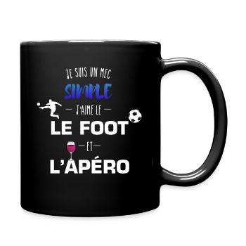 mec simple foot et apéro - humour - football - Mug uni - noir - Droite