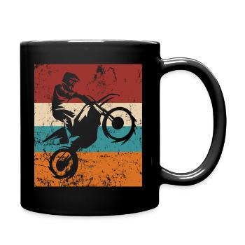 Vintage Motocross Rider Dirtbike Motorcycle Enduro - Full Colour Mug - black - Right