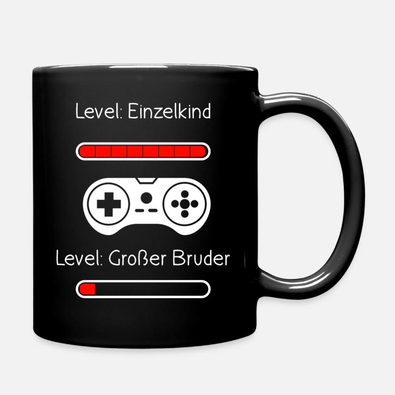 Großer Bruder Level Up Einzelkind Completet Zocker - Tasse einfarbig - Schwarz