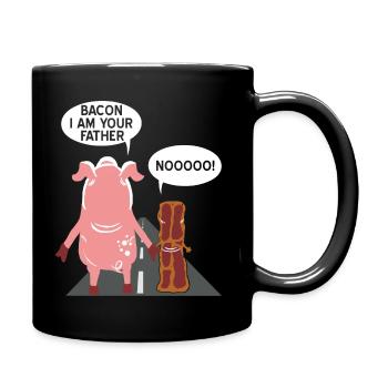 Bacon ich bin dein Vater - Tasse einfarbig - Schwarz - Rechts