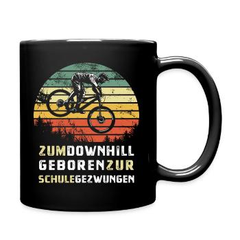 Mountainbike Downhill heizen MTB Fahrer Geschenk - Tasse einfarbig - Schwarz - Rechts