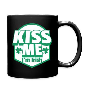 Beau motif avec un dessin de trèfle - Mug uni - noir - Droite