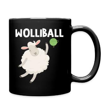 Wolliball Volleyball Schaf Sport Geburtstag Idee - Tasse einfarbig - Schwarz - Rechts
