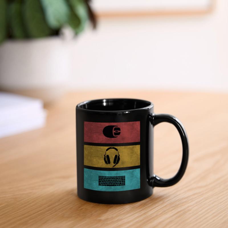 Basic Gamer Setup Programer Headset Mouse Keyboard Full Colour Mug