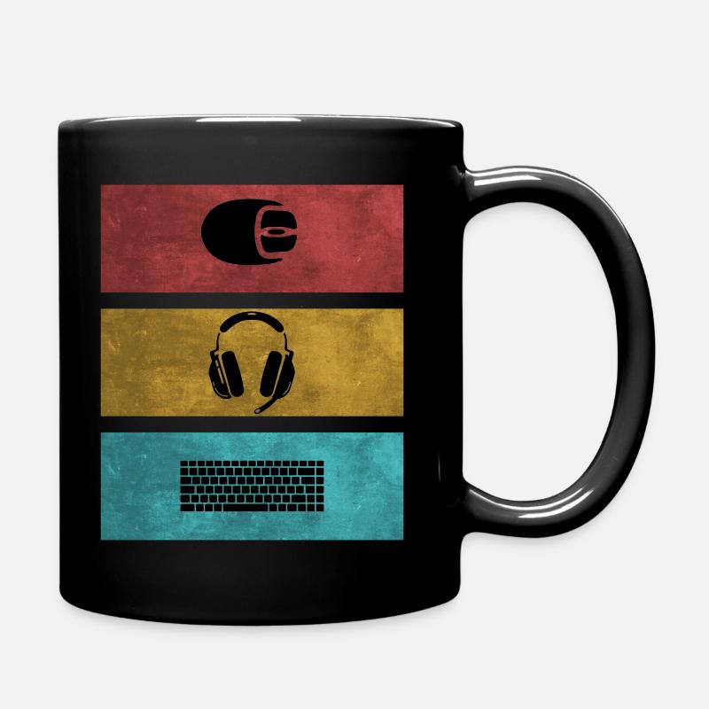 Basic Gamer Setup Programer Headset Maus Tastatur - Tasse einfarbig - Schwarz