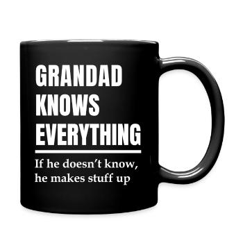 grand-père sait tout. papi - Mug uni - noir - Droite