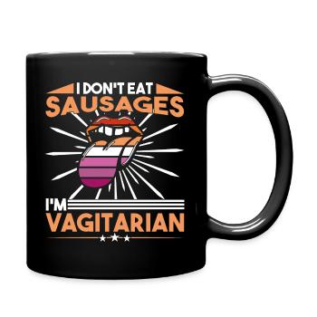 Lesbian Pride Vagitarian - Mug uni - noir - Droite