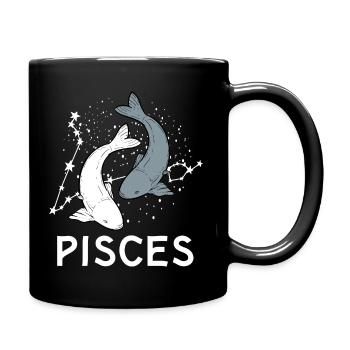 Sternzeichen Fische - Tasse einfarbig - Schwarz - Rechts