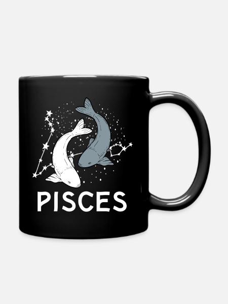 Sternzeichen Fische - Tasse einfarbig - Schwarz