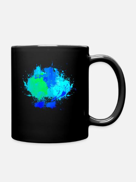 Blue Color Spot Background Decoration - Full Colour Mug - black