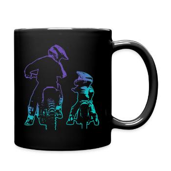 Dirt Bike Dad Son Motocross - Full Colour Mug - black - Right