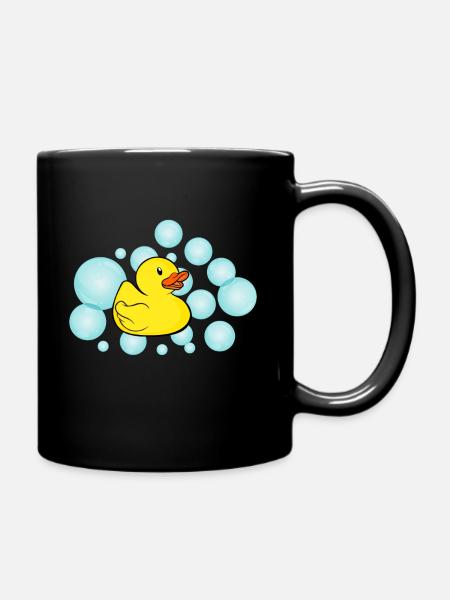Badeente Enten Qietscheente Badewanne Geschenk - Tasse einfarbig - Schwarz