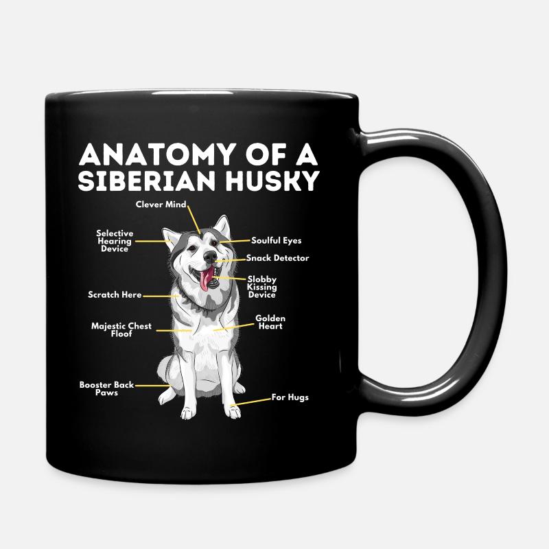 Husky Sibérien Husky anatomie de chien - Mug uni - noir