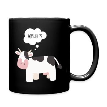 Cadeau humour - Vache qui fait Meuh - Mug uni - noir - Droite