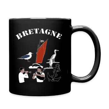 bretagne symboles - Mug uni - noir - Droite