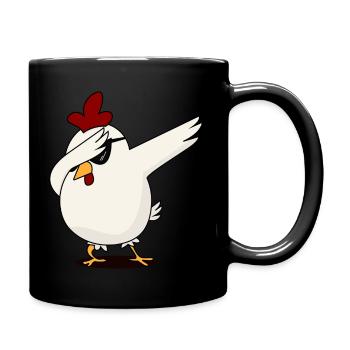 Dabbing Chicken with Sunglasses | Chicken whisperer - Full Colour Mug - black - Right