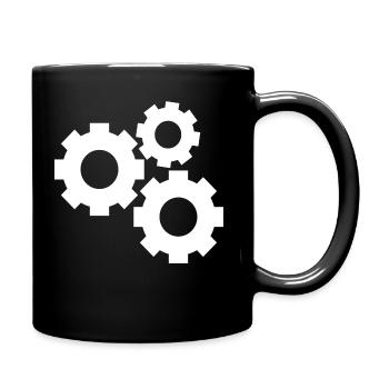 Roues en dents de scie - Mug uni - noir - Droite