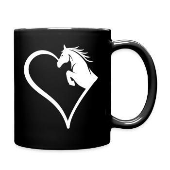 Horse Love Horse Head Gift - Full Colour Mug - black - Right