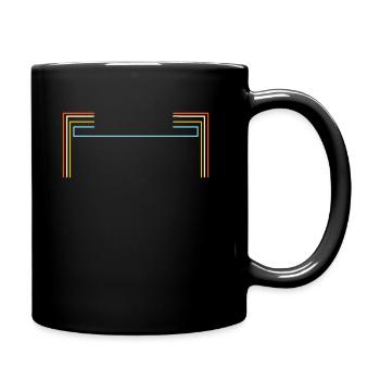 Bunte Linien Striche Deko Dein Text - Tasse einfarbig - Schwarz - Rechts