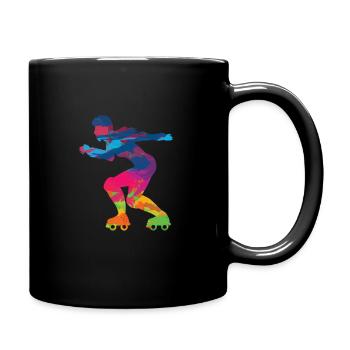 Patins en ligne patinage roller roller - Mug uni - noir - Droite