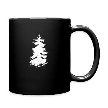 Arbre arbres bois forestier tronçonneuse tronçonneuse - Mug uni - noir - Droite