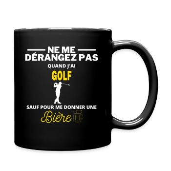 golf et bière humour alcool - Mug uni - noir - Droite