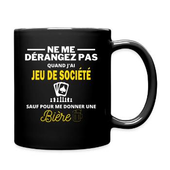 jeu de société et bière humour alcool - Mug uni - noir - Droite
