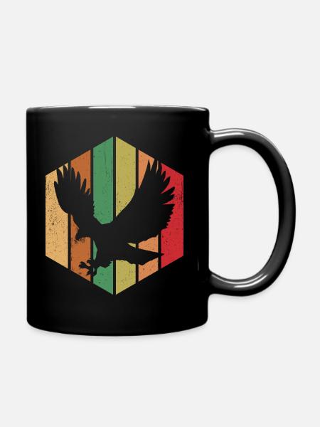 Vogel Retro Grafik - Tasse einfarbig - Schwarz