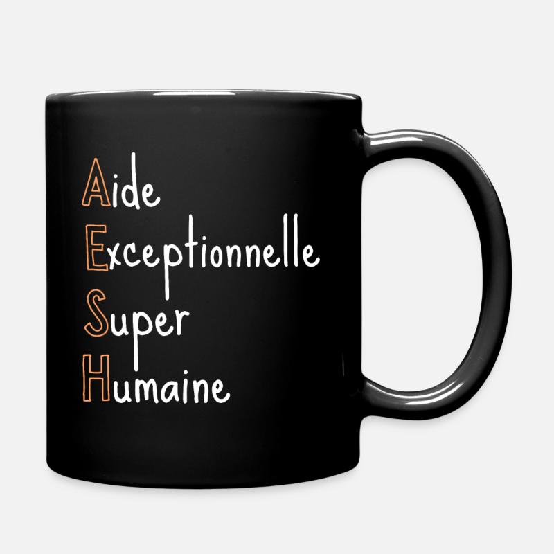 AESH Aide Exceptionnelle Super Humaine - Mug uni - noir
