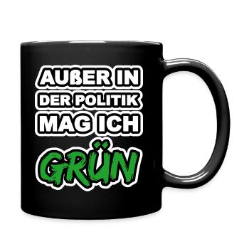Grün - Tasse einfarbig - Schwarz - Rechts