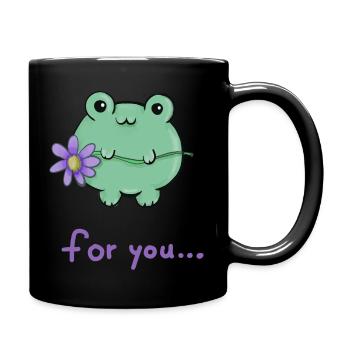 "Für dich Frosch" - Tasse einfarbig - Schwarz - Rechts
