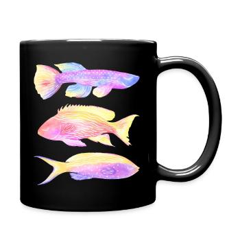 exotische Fische - Tasse einfarbig - Schwarz - Rechts