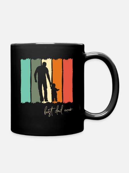Meilleur papa de tous les temps 1ère fête des pères Nouveau papa cadeau rétro - Mug uni - noir