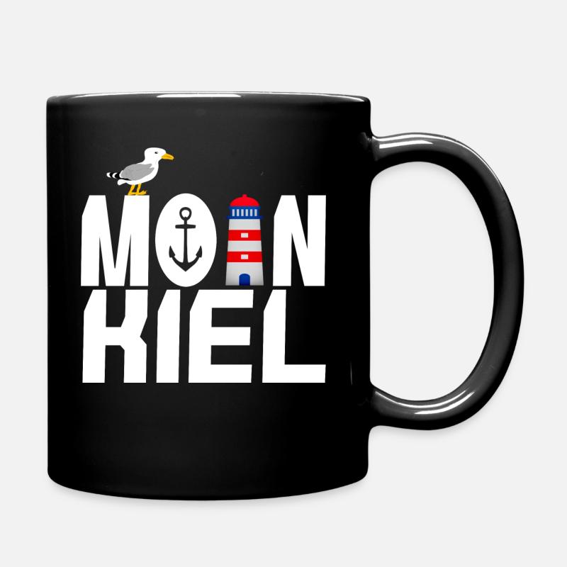 Moin Kiel - Tasse einfarbig - Schwarz