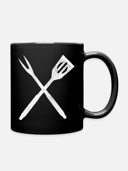 grillbesteck grillen bbq grill - Tasse einfarbig - Schwarz