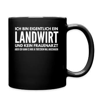 Landwirt dem die Frauen vertrauen - Tasse einfarbig - Schwarz - Rechts