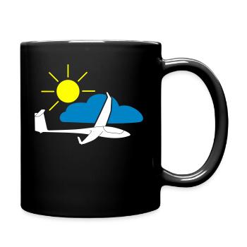sonne wolke segelflieger gleiten Thermik Pilot - Tasse einfarbig - Schwarz - Rechts