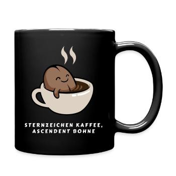 Sternzeichen Kaffee, Aszendent Bohne - Tasse einfarbig - Schwarz - Rechts