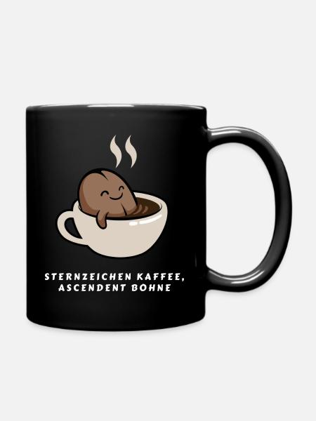 Sternzeichen Kaffee, Aszendent Bohne - Tasse einfarbig - Schwarz