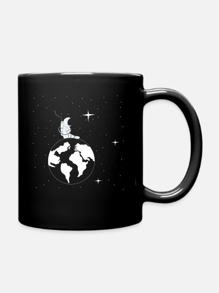 Astronaut schaut in die Sterne - Tasse einfarbig - Schwarz