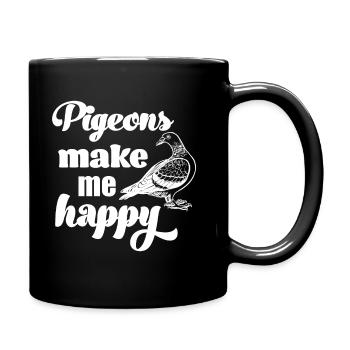 Les pigeons me rendent heureux pigeonnier - Mug uni - noir - Droite